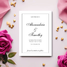 Reserve A Data Preto e Branco Clássico Salvar a Data