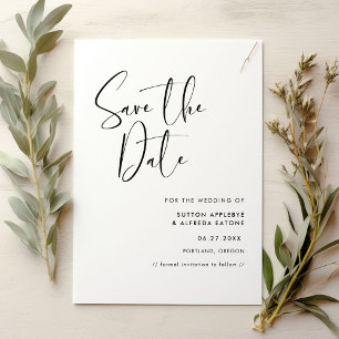 Reserve A Data Preto e branco elegante e moderno guarde a data