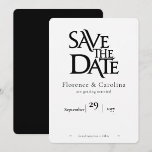 Reserve A Data Preto Simples e Elegante em Branco