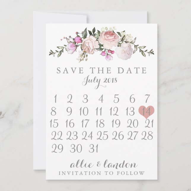 Reserve A Data Primavera Floral Salvar O Calendário De Data (Frente)