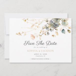 Reserve A Data Primavera Garden Boho Wildflower Beige Blue Weding