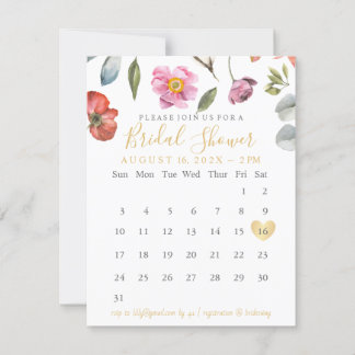 Reserve A Data Primavera Summer Floral Salve o Calendário de Data