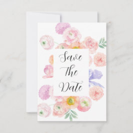 Reserve A Data Primavera Watercolor Floral Guarde A Placa De Data