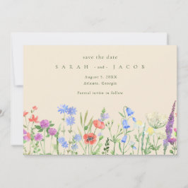 Reserve A Data Primavera Wildflower Boho Casamento Salvar Data