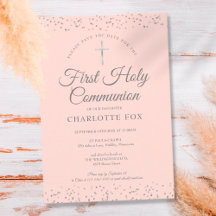 Primeira Comunhão Tomara Rosa Estrelas Prateadas