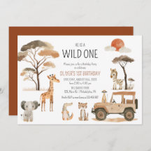 Primeiro aniversario Safari Wild One Boy