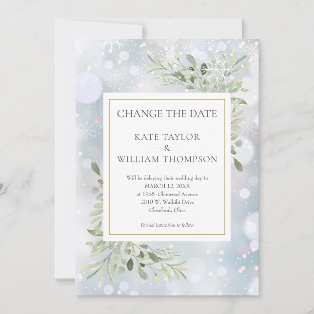 Reserve A Data Primeiros Flocos de Neve Alteram Data das Folhas d (Frente)