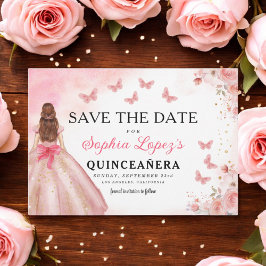 Reserve A Data Princesa Dourada Rosa Floral Quinceanera Birthday