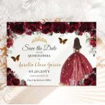 Reserve A Data Princesa Floral Dourada Quinceañera Sweet 16<br><div class="desc">c) O Feliz Cat Studio</div>