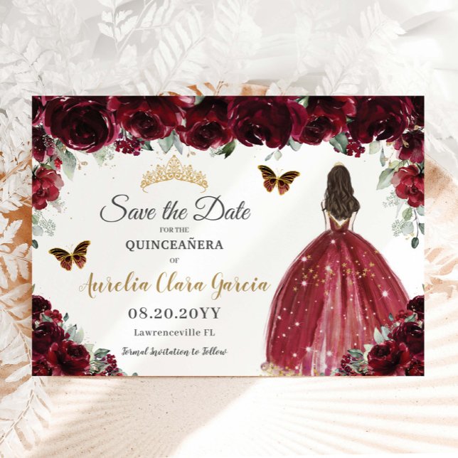 Reserve A Data Princesa Floral Dourada Quinceañera Sweet 16 (Criador carregado)