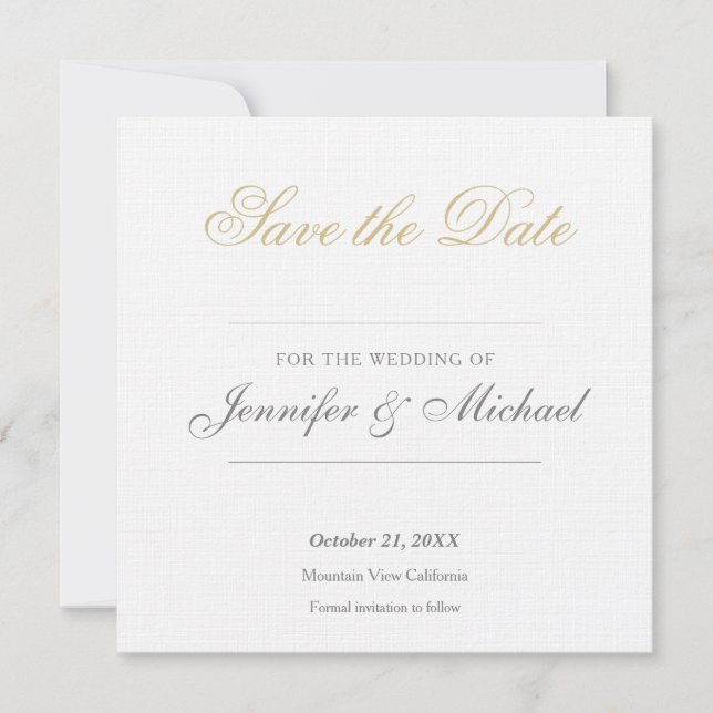 Reserve A Data Profissional Minimalista de Casamento (Frente)