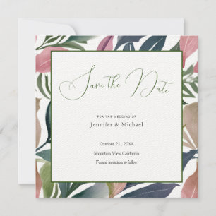 Reserve A Data Profissional Minimalista de Casamento Floral Fofo