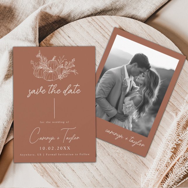 Reserve A Data Pumpkin Wedding Save The Date (Criador carregado)