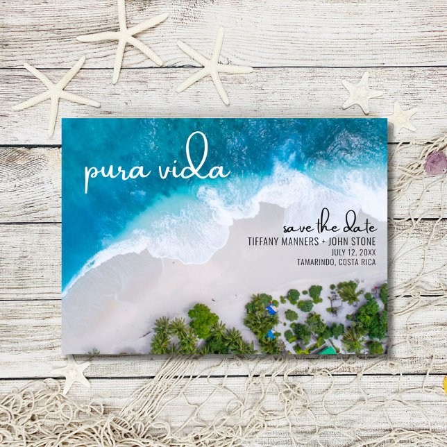 Reserve A Data Pura Vida Costa Rica Beach Photo Wedding (Pura Vida Costa Rica Beach Photo Wedding Save The Date)