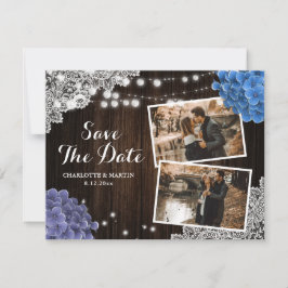 Reserve A Data Purple and Blue Floral Photo Collage Wedding Save