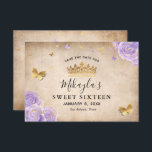 Reserve A Data Púrpura e Dourada de Rosa, Elegante<br><div class="desc">Procurando por ideias exclusivas para salvar as ideias de data para um tema de roxo leve e festa dourada? Crie sua própria princesa de conto de fadas com artigos de papelaria usando este elegante modelo DIY para salvar os convites de data. A vintage floral botânica aqucolor art de Raphaela Wilson...</div>