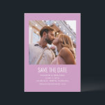 Reserve A Data Púrpura Mínima Moderna de Casamento de Fotos<br><div class="desc">Foto minimalista moderna Casamento de beleza Salva a data em roxo</div>