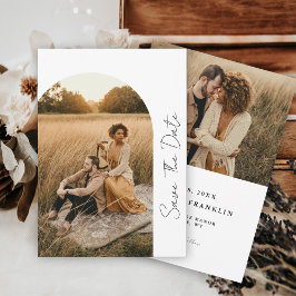 Reserve A Data Quadro Boho Moderno Casamento Neutro Foto Salvar A