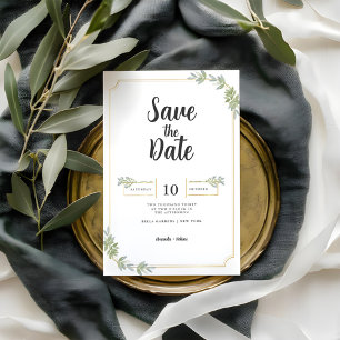 Reserve A Data Quadro branco minimalista Dourado