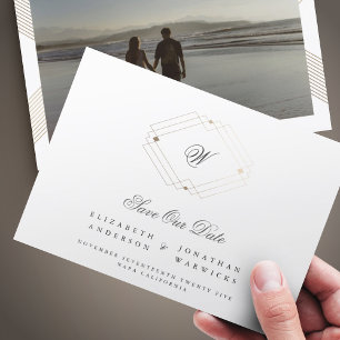 Reserve A Data quadro clássico de monograma de deco gold deco