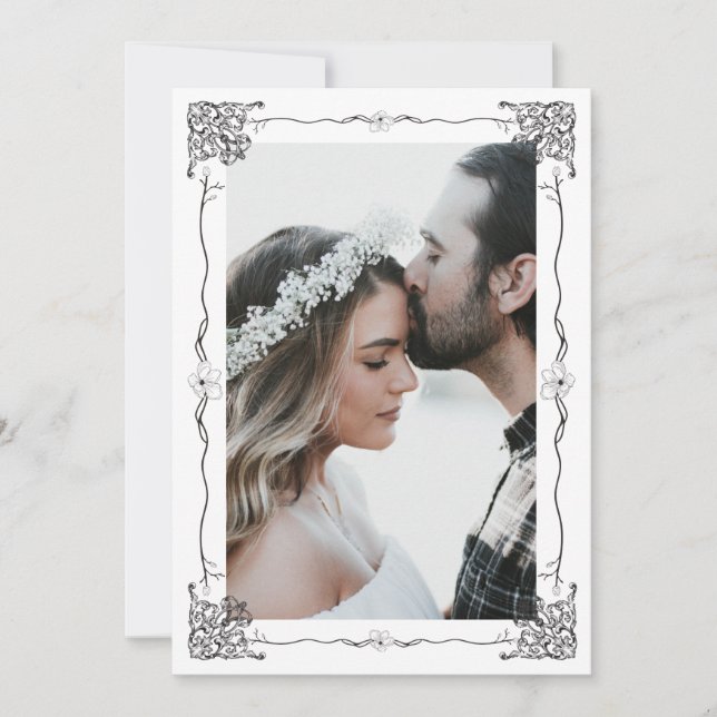 Reserve A Data Quadro clássico moderno de ornamento de uma linha  (Frente)