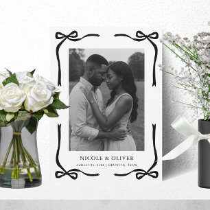 Reserve A Data Quadro de Arco Preto e Casamento de Fotografias Mo