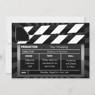Reserve A Data Quadro de Clac Personalizado Hollywood Save the Da