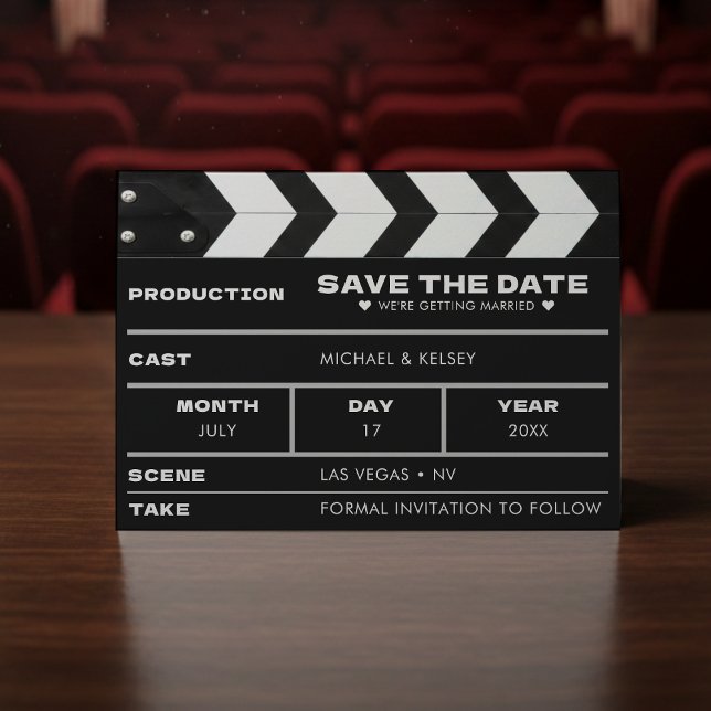 Reserve A Data Quadro de Clap de Casamento de Filme de Cinema (Criador carregado)