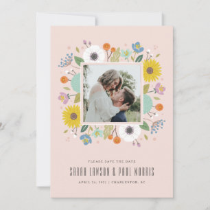 Reserve A Data Quadro de Flores em Treliça Salve o Dia - Rosa