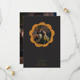 Reserve A Data quadro de foto com flores pintadas românticas boho