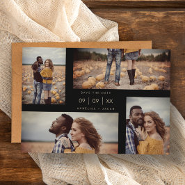 Reserve A Data Quatro Fotos Colagem Casamento Moderno Minimalista