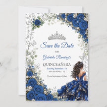 Quinceañera Azul Real Borboletas Prateadas