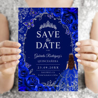 Quinceanera Azul Real Prata