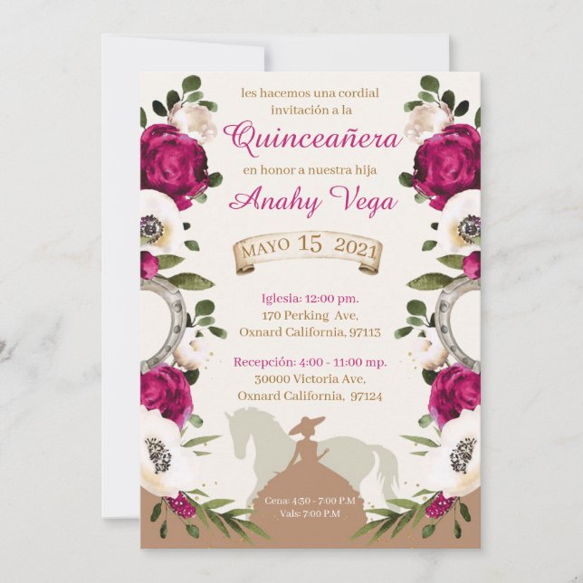 Reserve A Data  Quinceañera Blush Pink Charra,Charro Western  (Frente)