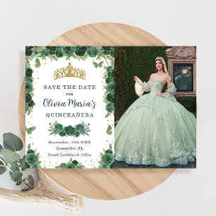Reserve A Data Quinceañera Emerald Green - Borboletas Florais Fot