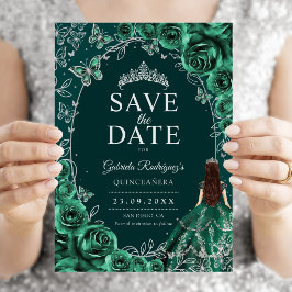 Reserve A Data Quinceanera Esmeralda Verde Prata