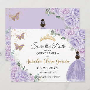 Reserve A Data Quinceañera Floral Lilás Roxo 15 Princesa