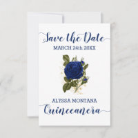 Quinceanera Floral Rosa Azul Real