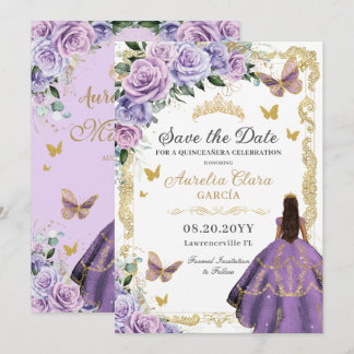 Reserve A Data Quinceañera Purple Rosa Floral Dourada Princesa