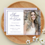 Reserve A Data Quinceañera Salva A Data Foto Da Lente Roxa<br><div class="desc">Quinceañera 15 Birthday Invitation Save The Date Script Purple lavanda Glitter cartão com fotos.</div>