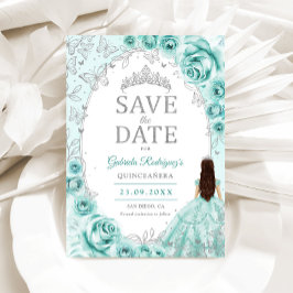 Reserve A Data Quinceanera Turquesa Prata Floral