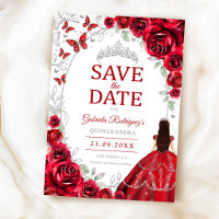 Quinceanera Vermelho Floral Prata