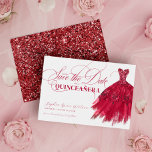 Reserve A Data Quinceanera, Vestido Glitter Vermelho Elegante<br><div class="desc">Elegante Red Glitter Chic Dress Quinceanera Salvar Data</div>