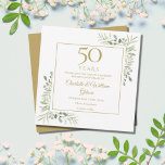 Reserve A Data Quinto aniversário de casamento do Ouro Greenery S<br><div class="desc">Apresentando um delicado verde-jardim de aquarela,  este chic salva o convite de aniversário de data pode ser personalizado com suas informações especiais de comemoração de 50 anos,  com um ouro no verso. Projetado por Thisnotme©</div>