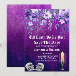 Reserve A Data Rabo de Caveira Roxo Salve a Data Casamento de Hal