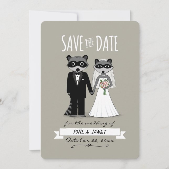 Reserve A Data Raccoons Wedding Date (Frente)