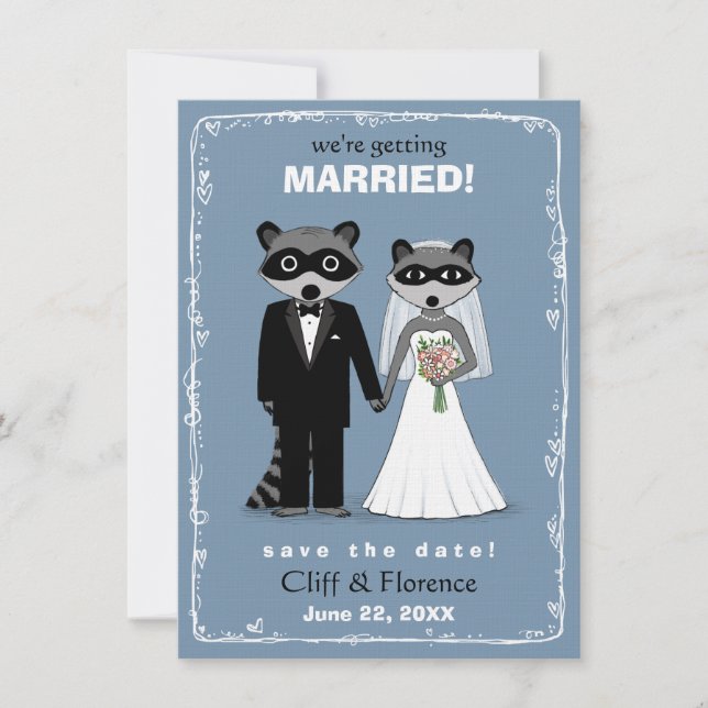 Reserve A Data Raccoons Wedding Date (Frente)