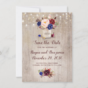 Reserve A Data Radiant Blooms Mason Jar Rustic Salva a Data
