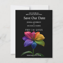 Reserve A Data 🌈 Rainbow Lily Save the Date — Photo Back