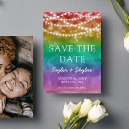 Reserve A Data Rainbow Ombre Gay Casamento Salve a Data